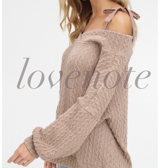 1 left! Sz Small • Off the Shoulder Sweater Top - Picture 2 of 5
